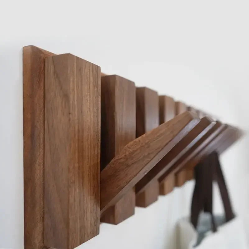 Walnut Wall Coat Rack Hook Nordic Clothes Racks Piano Keys Coat Shelves Dress Hanger Room Furniture for Home Dressing Rooms